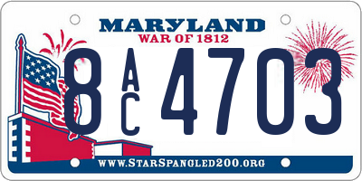 MD license plate 8AC4703