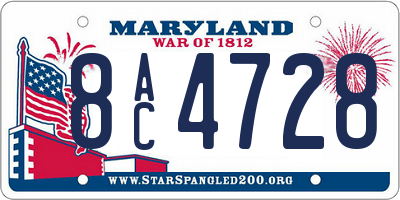 MD license plate 8AC4728