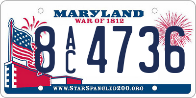 MD license plate 8AC4736