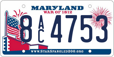 MD license plate 8AC4753