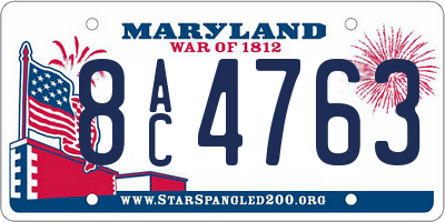 MD license plate 8AC4763