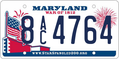 MD license plate 8AC4764