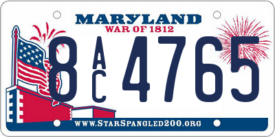 MD license plate 8AC4765