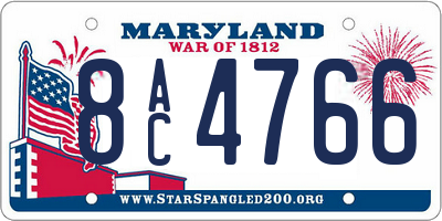 MD license plate 8AC4766
