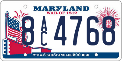 MD license plate 8AC4768