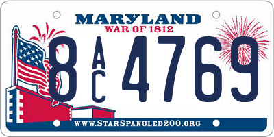 MD license plate 8AC4769