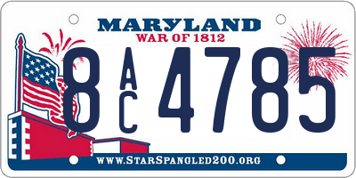 MD license plate 8AC4785
