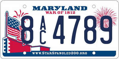 MD license plate 8AC4789