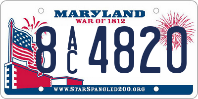 MD license plate 8AC4820