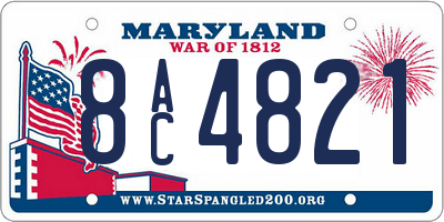 MD license plate 8AC4821