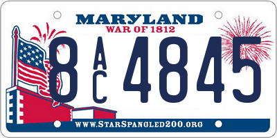 MD license plate 8AC4845