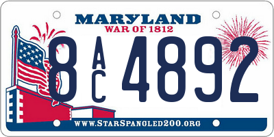 MD license plate 8AC4892