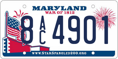 MD license plate 8AC4901