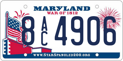 MD license plate 8AC4906
