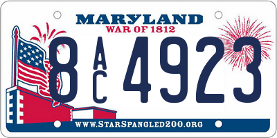 MD license plate 8AC4923