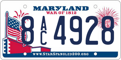 MD license plate 8AC4928