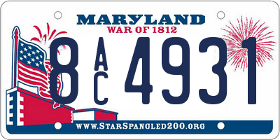 MD license plate 8AC4931