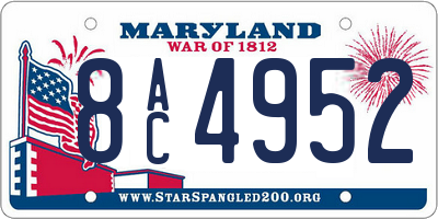 MD license plate 8AC4952