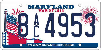 MD license plate 8AC4953