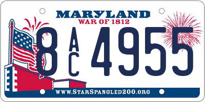 MD license plate 8AC4955