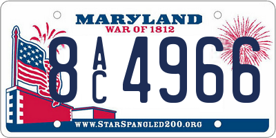 MD license plate 8AC4966