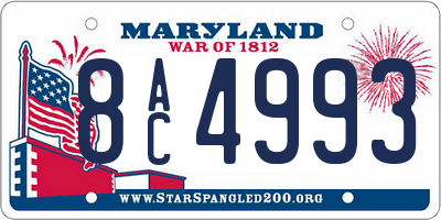 MD license plate 8AC4993