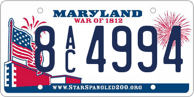 MD license plate 8AC4994