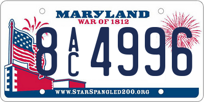 MD license plate 8AC4996