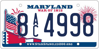 MD license plate 8AC4998
