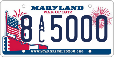 MD license plate 8AC5000