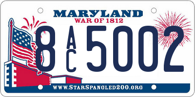 MD license plate 8AC5002