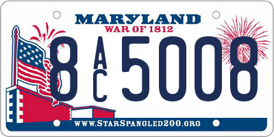 MD license plate 8AC5008