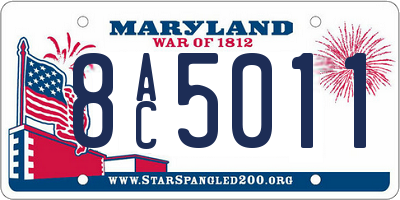 MD license plate 8AC5011