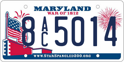 MD license plate 8AC5014