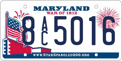 MD license plate 8AC5016