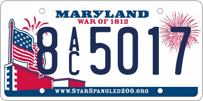 MD license plate 8AC5017