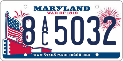 MD license plate 8AC5032