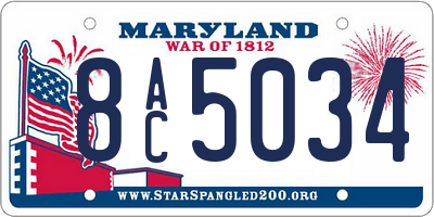 MD license plate 8AC5034
