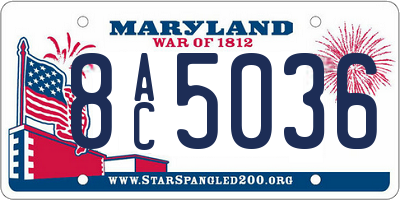 MD license plate 8AC5036