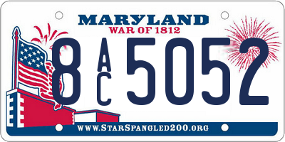 MD license plate 8AC5052