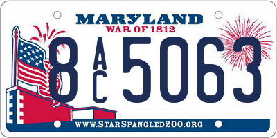 MD license plate 8AC5063