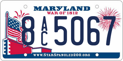 MD license plate 8AC5067