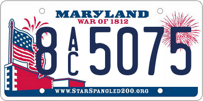 MD license plate 8AC5075