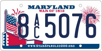 MD license plate 8AC5076