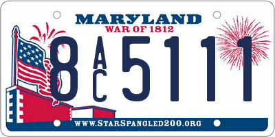 MD license plate 8AC5111