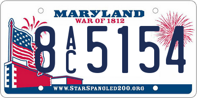 MD license plate 8AC5154