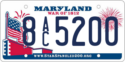 MD license plate 8AC5200