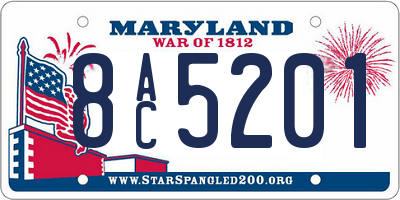MD license plate 8AC5201