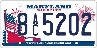 MD license plate 8AC5202