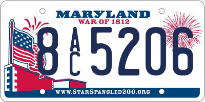 MD license plate 8AC5206